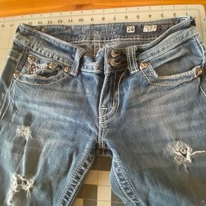 Miss me jeans sz 28 rhinestones JE5002B18X boot jeans
